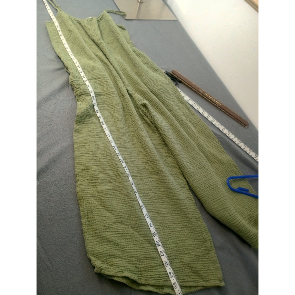 Z Supply Gauzy Wide Leg Cropped Loose Jumpsuit Green M Cottage Garden Utility - Picture 8 of 12